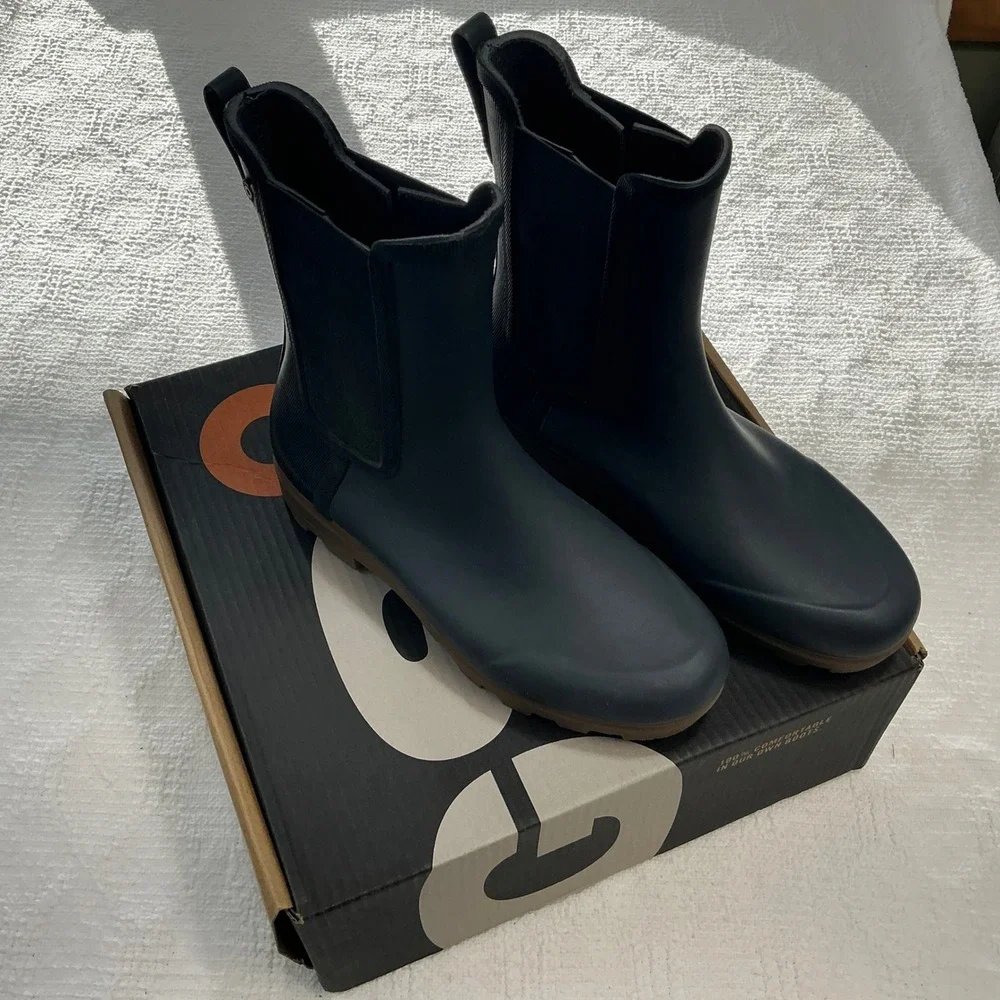 Bogs‎ Holly Tall Chelsea Rain Boots Dark Blue Gray Waterproof Rubber Womens 10